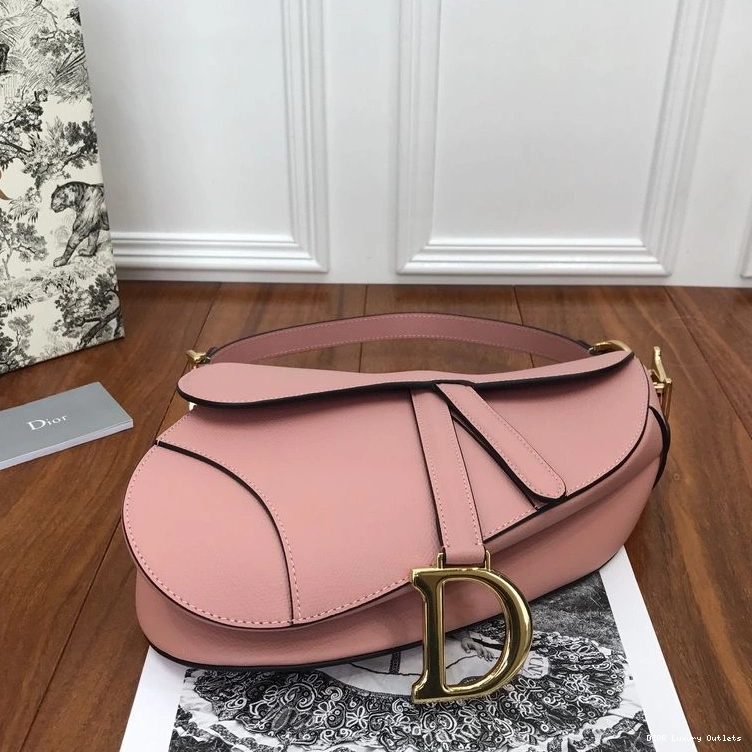 Cheap Saddle Dior Grained Pink Calfskin Bag 0716 Luxury